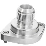Billet Specialties Thermostat Housings 90920 Water Neck, Aluminum, Natural, Straight Up, -20 AN Male Threads, Chevy, LS, Each thumbnail 1