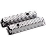 Billet Specialties Diecast Aluminum Valve Covers 95820 Covers, Stock Height, Aluminum, Polished, Ball-Milled Logo, Centerbolt, Chevy, Small Block, Pair thumbnail 3