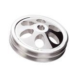 Billet Specialties Power Steering Pulleys 86220 Pulley, V-Belt, 2-Groove, 1/8 in. Keyway, Aluminum, Polished, .625 in. Bore, Chevy, Each thumbnail 1