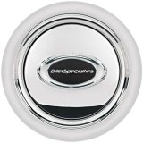 Billet Specialties Horn Buttons 32725 Button, Aluminum, Polished, Black Logo, Smooth Outer Ring, Each thumbnail 2