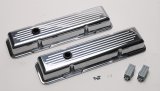Billet Specialties Diecast Aluminum Valve Covers 95120 Covers, Stock Height, Aluminum, Polished, Ball-Milled, Chevy, Small Block, Pair thumbnail 1