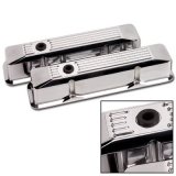 Billet Specialties Diecast Aluminum Valve Covers 95620 Covers, Tall, Aluminum, Polished, Ribbed, Chevy, Small Block, Pair thumbnail 2