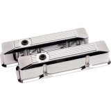 Billet Specialties Diecast Aluminum Valve Covers 95620 Covers, Tall, Aluminum, Polished, Ribbed, Chevy, Small Block, Pair thumbnail 3