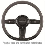Billet Specialties Half-Wrap Steering Wheels BLK29402 Wheel, Half-Wrap, Camber, Aluminum, Black Anodized, 3-Spoke, 14 in. Diameter, 9-Bolt Mount, Each thumbnail 2