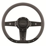 Billet Specialties Half-Wrap Steering Wheels BLK29402 Wheel, Half-Wrap, Camber, Aluminum, Black Anodized, 3-Spoke, 14 in. Diameter, 9-Bolt Mount, Each thumbnail 3