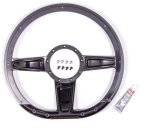 Billet Specialties Half-Wrap Steering Wheels BLK29402 Wheel, Half-Wrap, Camber, Aluminum, Black Anodized, 3-Spoke, 14 in. Diameter, 9-Bolt Mount, Each thumbnail 4