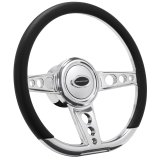 Billet Specialties Half-Wrap Steering Wheels 29427 Wheel, Half-Wrap, Trans Am, Aluminum, Polished, 3-Spoke, 14 in. Diameter, 9-Bolt Mount, Each thumbnail 1