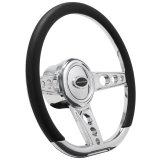 Billet Specialties Half-Wrap Steering Wheels 29427 Wheel, Half-Wrap, Trans Am, Aluminum, Polished, 3-Spoke, 14 in. Diameter, 9-Bolt Mount, Each thumbnail 2
