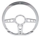 Billet Specialties Half-Wrap Steering Wheels 29427 Wheel, Half-Wrap, Trans Am, Aluminum, Polished, 3-Spoke, 14 in. Diameter, 9-Bolt Mount, Each thumbnail 4