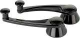 Billet Specialties Window Cranks BLK46525 Cranks, Door Window, Aluminum, Black, 1/2 in. Round Spline, Pair thumbnail 1