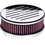 Billet Specialties Air Cleaners 15120 Filter Assembly, 6 3/8 in. Diameter, Round, Aluminum, Polished, Ball-Milled Design, 2 in. Filter, Each thumbnail 3
