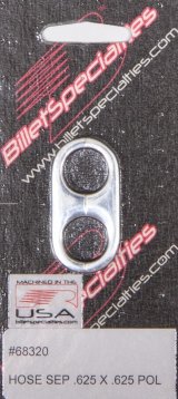 Billet Specialties Hose Separators 68320 Separator, Aluminum, Polished, Two .625 in. Holes, Each thumbnail 2