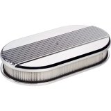 Billet Specialties Air Cleaners 15640 Filter Assembly, Large Oval, Aluminum, Polished, Ribbed Design, 2 in. Filter Height, Each thumbnail 2