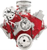 Billet Specialties Serpentine Conversion Pulley Kits FM2110PC Kit, Conversion, Aluminum, Polished, Chevy, Small Block, Passenger Side, Top Mount, Kit thumbnail 1