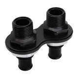 Billet Specialties Heat and Air Conditioning Bulkheads BLK66825 Firewall Bulkhead, 2-Port, Inline, #10, #10, Aluminum, Black Anodized, Each thumbnail 2