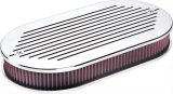Billet Specialties Air Cleaners 15520 Filter Assembly, Large Oval, Dual Quad, Adjustable Base, Aluminum, Polished, Ball-Milled Design, Each thumbnail 2