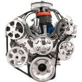 Billet Specialties Tru Trac Serpentine Systems with A/C 13600 Pulley Kit, Trac, Serpentine, Standard Ratio, Aluminum, Polished, Ford, Small Block, Kit thumbnail 2