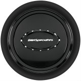 Billet Specialties Horn Buttons 32729 Button, Aluminum, Black, Logo, Smooth Outer Ring, Each thumbnail 1
