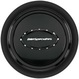 Billet Specialties Horn Buttons 32729 Button, Aluminum, Black, Logo, Smooth Outer Ring, Each thumbnail 2