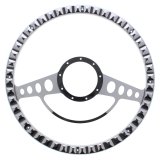 Billet Specialties Half-Wrap Steering Wheels 34725 Wheel, Half-Wrap, Classic, Aluminum, Polished, 2-Spoke, 15.5 in. Diameter, 9-Bolt Mount, Each thumbnail 1
