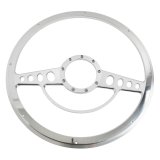 Billet Specialties Half-Wrap Steering Wheels 34725 Wheel, Half-Wrap, Classic, Aluminum, Polished, 2-Spoke, 15.5 in. Diameter, 9-Bolt Mount, Each thumbnail 3