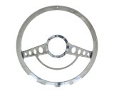 Billet Specialties Half-Wrap Steering Wheels 34725 Wheel, Half-Wrap, Classic, Aluminum, Polished, 2-Spoke, 15.5 in. Diameter, 9-Bolt Mount, Each thumbnail 4