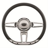 Billet Specialties Half-Wrap Steering Wheels 29409 Wheel, Half-Wrap, Formula, Aluminum, Polished, 3-Spoke, 14 in. Diameter, 9-Bolt Mount, Each thumbnail 2