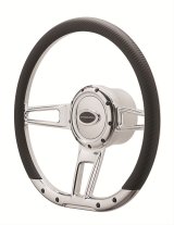 Billet Specialties Half-Wrap Steering Wheels 29409 Wheel, Half-Wrap, Formula, Aluminum, Polished, 3-Spoke, 14 in. Diameter, 9-Bolt Mount, Each thumbnail 3