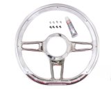 Billet Specialties Half-Wrap Steering Wheels 29409 Wheel, Half-Wrap, Formula, Aluminum, Polished, 3-Spoke, 14 in. Diameter, 9-Bolt Mount, Each thumbnail 4