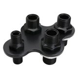 Billet Specialties Heat and Air Conditioning Bulkheads BLK66920 Firewall Bulkhead, 4-Port, Diamond, #6, #10, Aluminum, Black Anodized, Each thumbnail 2