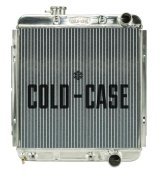 Cold Case Performance Aluminum Radiators for 1965-1966 MUSTANG - FOM564A Radiator, Performance, Aluminum, Polished, Downflow, 2 Row, Transmission Cooler, Ford, Mustang, 4.7L, Each thumbnail 1