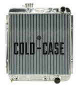 Cold Case Performance Aluminum Radiators for 1965-1966 MUSTANG - FOM564A Radiator, Performance, Aluminum, Polished, Downflow, 2 Row, Transmission Cooler, Ford, Mustang, 4.7L, Each thumbnail 2