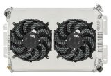 Cold Case Performance Aluminum Radiators CHC11ASK Radiator, Performance, Crossflow, Aluminum, Polished, 2-row, Transmission Cooler, Dual Fan, Shroud, Chevrolet, Pontiac, Kit thumbnail 1