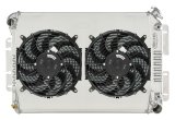 Cold Case Performance Aluminum Radiators CHC11ASK Radiator, Performance, Crossflow, Aluminum, Polished, 2-row, Transmission Cooler, Dual Fan, Shroud, Chevrolet, Pontiac, Kit thumbnail 2