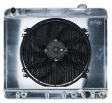 Cold Case Performance Aluminum Radiator Modules GMT555AK Radiator, Performance, Module, Aluminum, Polished, Downflow, 2 Row, Transmission Cooler, Single 16 in. Fan, Chevy, GMC, Kit thumbnail 1