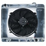 Cold Case Performance Aluminum Radiator Modules GMT555AK Radiator, Performance, Module, Aluminum, Polished, Downflow, 2 Row, Transmission Cooler, Single 16 in. Fan, Chevy, GMC, Kit thumbnail 2