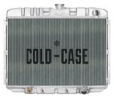 Cold Case Performance Aluminum Radiators for 1967-1970 MUSTANG - FOM587A Radiator, Performance, Aluminum, Polished, Downflow, 2 Row, Transmission Cooler, Ford, Mustang, Small Block, Each thumbnail 2