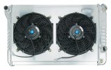 Cold Case Performance Aluminum Radiator Modules for 1982-1992 CAMARO, FIREBIRD - LMP590AK Radiator, Performance, Module, Aluminum, Polished, Crossflow, 2 Row, Transmission Cooler, Dual 12 in. Fans, Chevy, Pontiac, Kit thumbnail 1