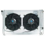 Cold Case Performance Aluminum Radiator Modules for 1982-1992 CAMARO, FIREBIRD - LMP590AK Radiator, Performance, Module, Aluminum, Polished, Crossflow, 2 Row, Transmission Cooler, Dual 12 in. Fans, Chevy, Pontiac, Kit thumbnail 2