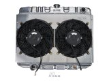 Cold Case Performance Aluminum Radiator Modules for 1967-1970 MUSTANG - FOM588AK Radiator, Performance, Module, Aluminum, Polished, Downflow, 2 Row, Transmission Cooler, Dual 12 in. Fan, Ford, Kit thumbnail 2