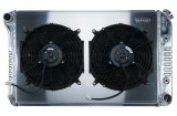 Cold Case Performance Aluminum Radiator Modules for 1970-1981 CAMARO - CHC545AK Radiator, Performance, Module, Aluminum, Polished, Crossflow, 2 Row, Transmission Cooler, Dual 12 in. Fans, Chevrolet, Kit thumbnail 2