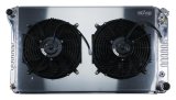 Cold Case Performance Aluminum Radiator Modules GMT556AK Radiator, Performance, Module, Aluminum, Polished, Crossflow, 2 Row, Transmission Cooler, Dual 12 in. Fans, Chevy, GMC, Kit thumbnail 1