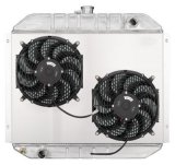 Cold Case Performance Aluminum Radiator Modules for 1978-1979 BRONCO, 1966-1979 F-100, 1975-1979 F-150 - FOT575-5K Radiator, Performance, Module, Aluminum, Polished, Downflow, 2 Row, Dual 12 in. Fans, Swap, Ford, Kit thumbnail 2
