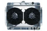 Cold Case Performance Aluminum Radiator Modules for 1964-1965 CHEVELLE, EL CAMINO - CHE541AK Radiator, Performance, Module, Aluminum, Polished, Downflow, 2 Row, Transmission Cooler, Dual 12 in. Fans, Chevy, Kit thumbnail 2