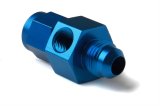 NOS Bottle Gauge Adapters 16104NOS Fitting, Adapter, Gauge, Aluminum, Blue Anodized, Swivel-Type, -6 AN Male to -6 AN Female, 1/8 in. NPT Port, Each thumbnail 1
