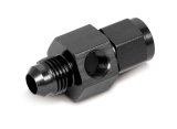 NOS Bottle Gauge Adapters 16106NOS Fitting, Adapter, Gauge, Aluminum, Black Anodized, Swivel-Type, -6 AN Male to -6 AN Female, 1/8 in. NPT Port, Each thumbnail 1