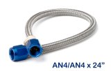 NOS Stainless Steel Braided Hoses 15230NOS Hose, Steel, -4 AN Female End, Blue, -4 AN Female End, Blue, 24 in. Length, Each thumbnail 4
