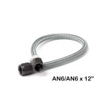 NOS Stainless Steel Braided Hoses 15400BNOS Hose, Steel, -6 AN Female End, Black, -6 AN Female End, Black, 12 in. Length, Each thumbnail 1