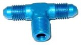 NOS Tee Adapter Fittings 17250NOS Fitting, Flare to Pipe Tee, -3 AN, -3 AN, 1/8 in. NPT Male, Aluminum, Blue, Each thumbnail 4
