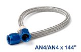 NOS Stainless Steel Braided Hoses 15290NOS Hose, Steel, -4 AN Female End, Blue, -4 AN Female End, Blue, 12 ft. Length, Each thumbnail 4